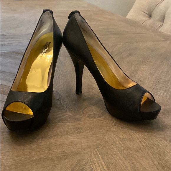 Michael Kors Black Peep-Toe Heels - Picture 7 of 9